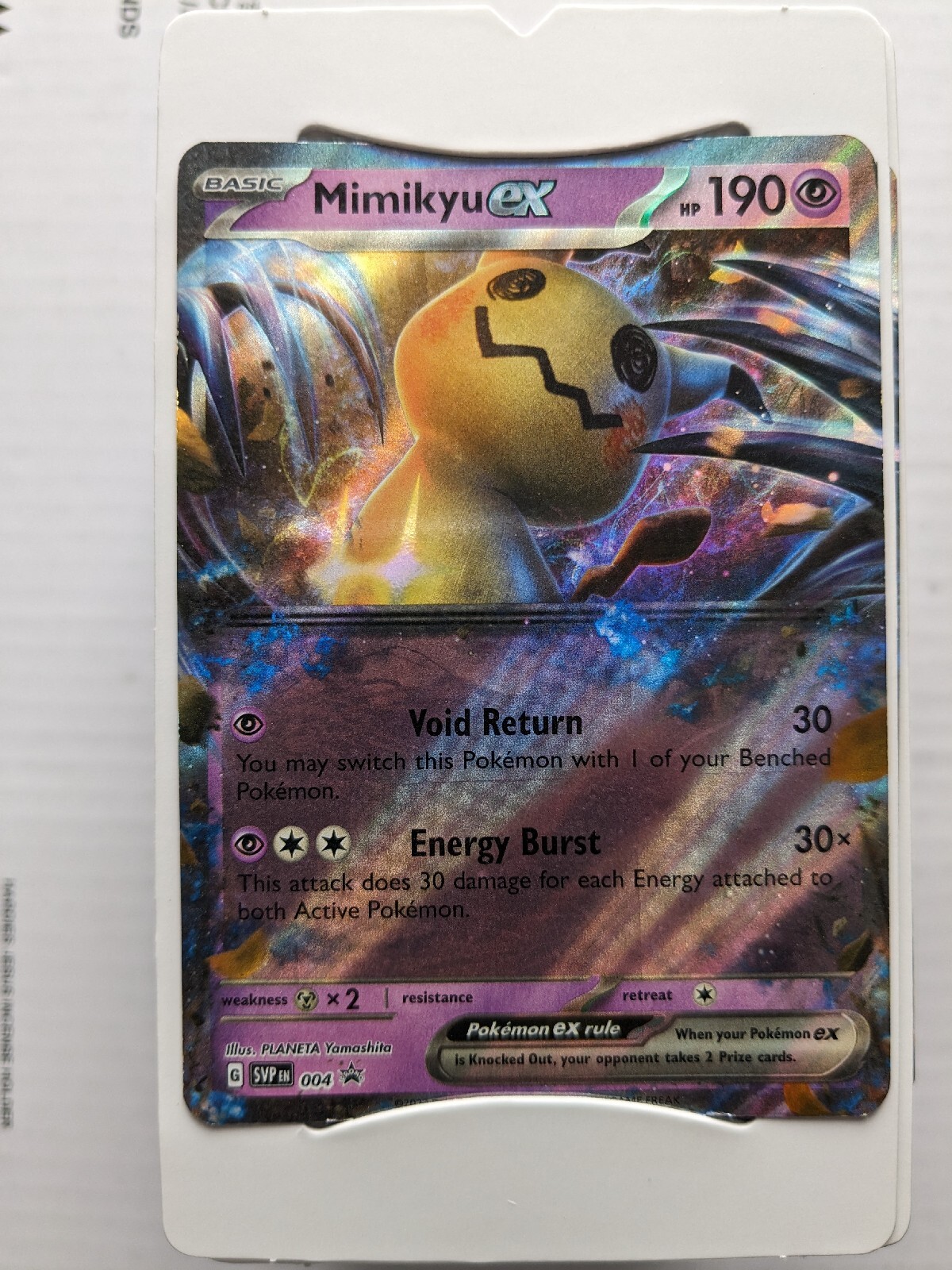 NM Pokemon Mimikyu EX SVP004 Black Star Promo Card