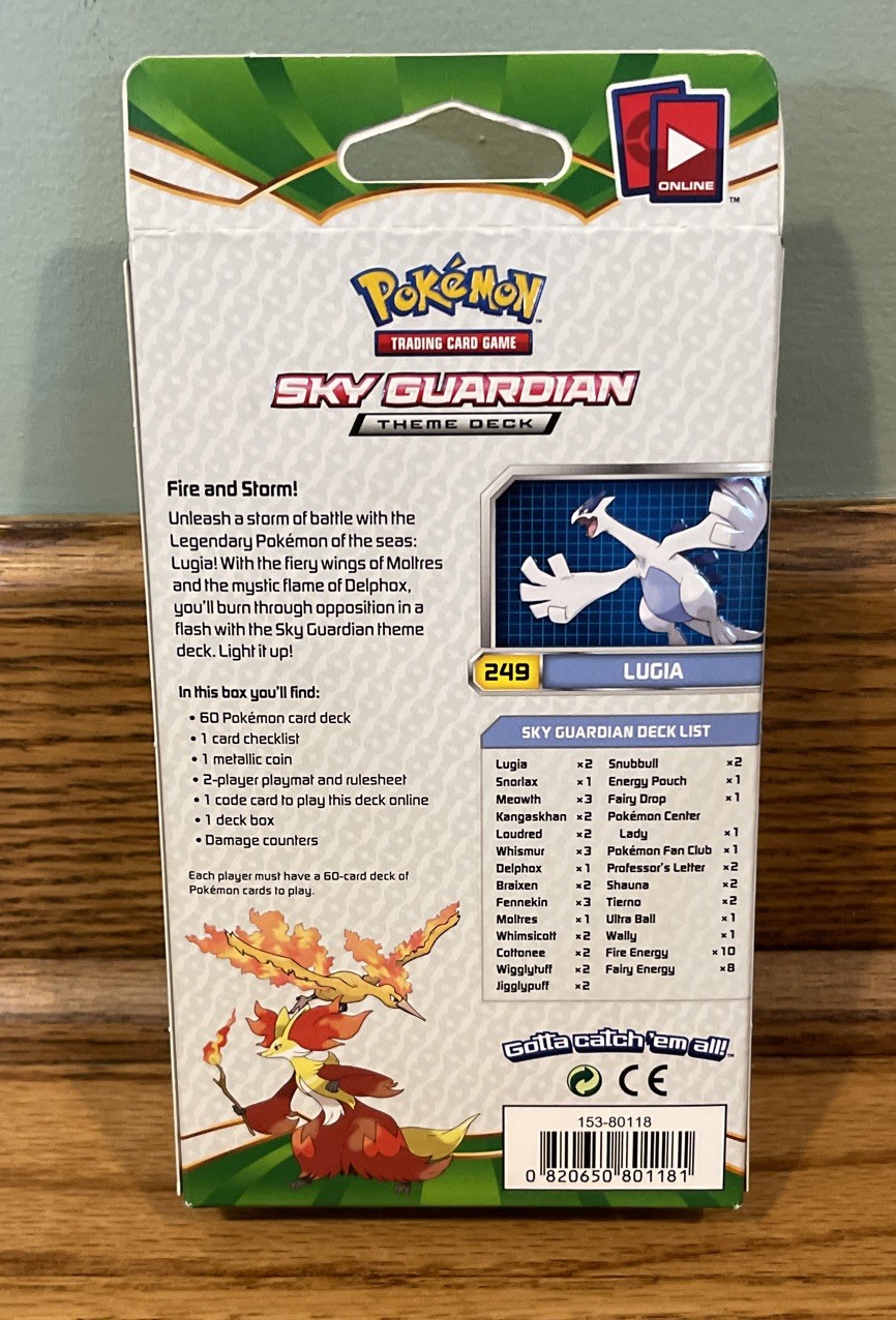 Pokemon XY Fates Collide Sky Guardian Theme Deck 60 Cards – Lugia Promo – Sealed