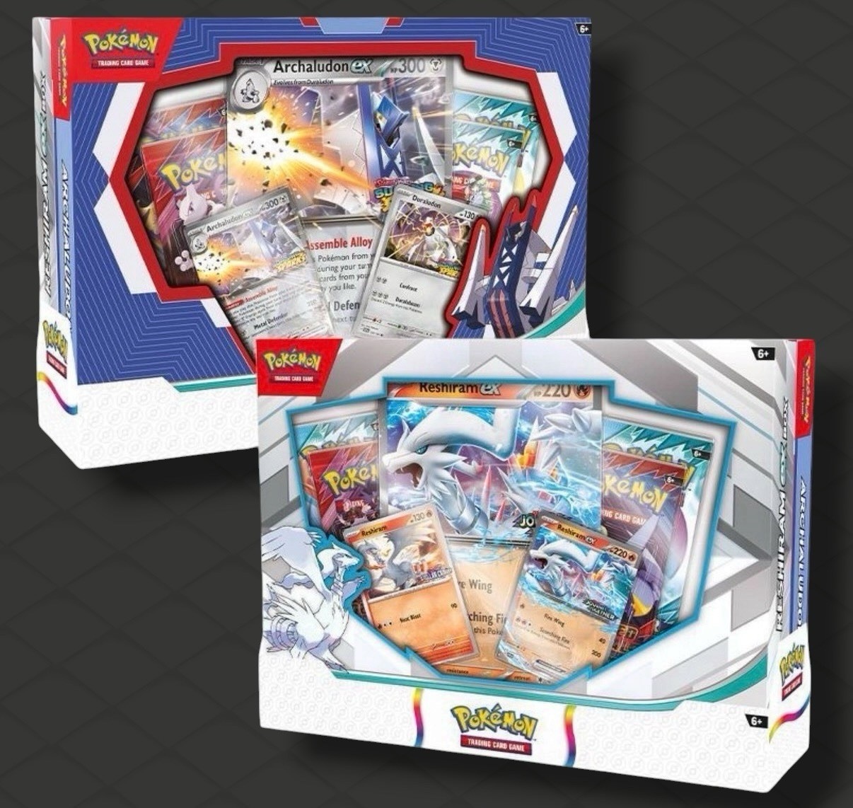 Pokemon TCG Reshiram ex & Archaludon ex Premium Collection Box -Sealed Set of 2