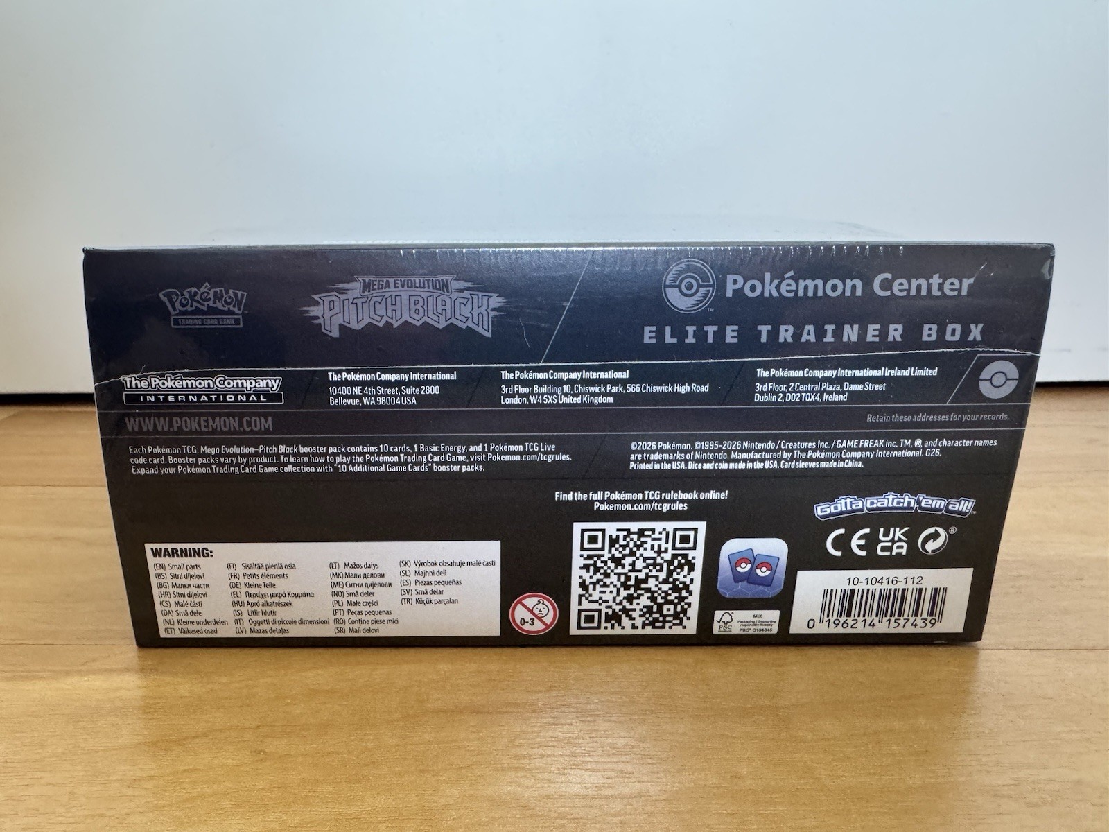 Pokémon TCG Mega Evolution Pitch Black Pokemon Center ETB, IN HAND