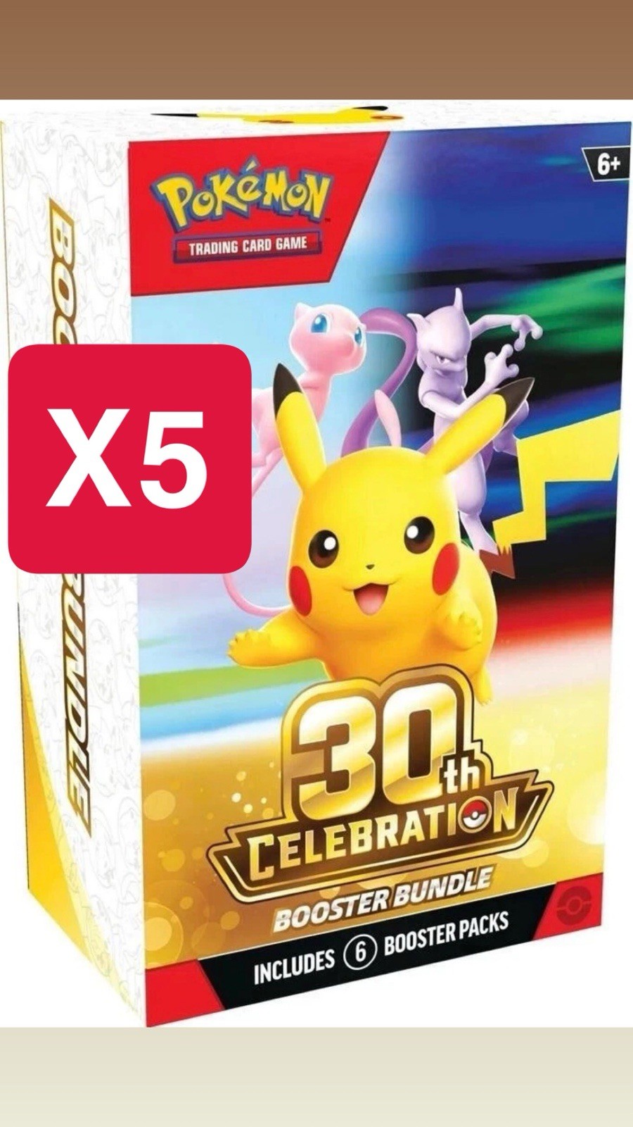 ✅️ Confirmed Presale Pokemon 30th Anniversary Celebrations Booster Bundle X5