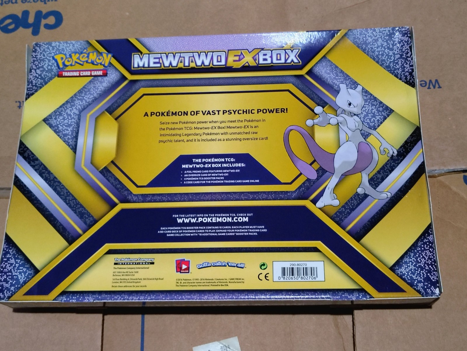 Pokémon Trading Card Game Mewtwo-EX Box 2014 English Promo Oversized Card