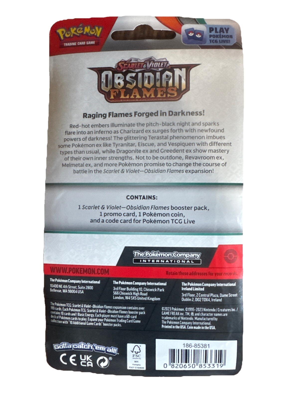 Pokémon TCG Scarlet & Violet Obsidian Flames Booster Pack