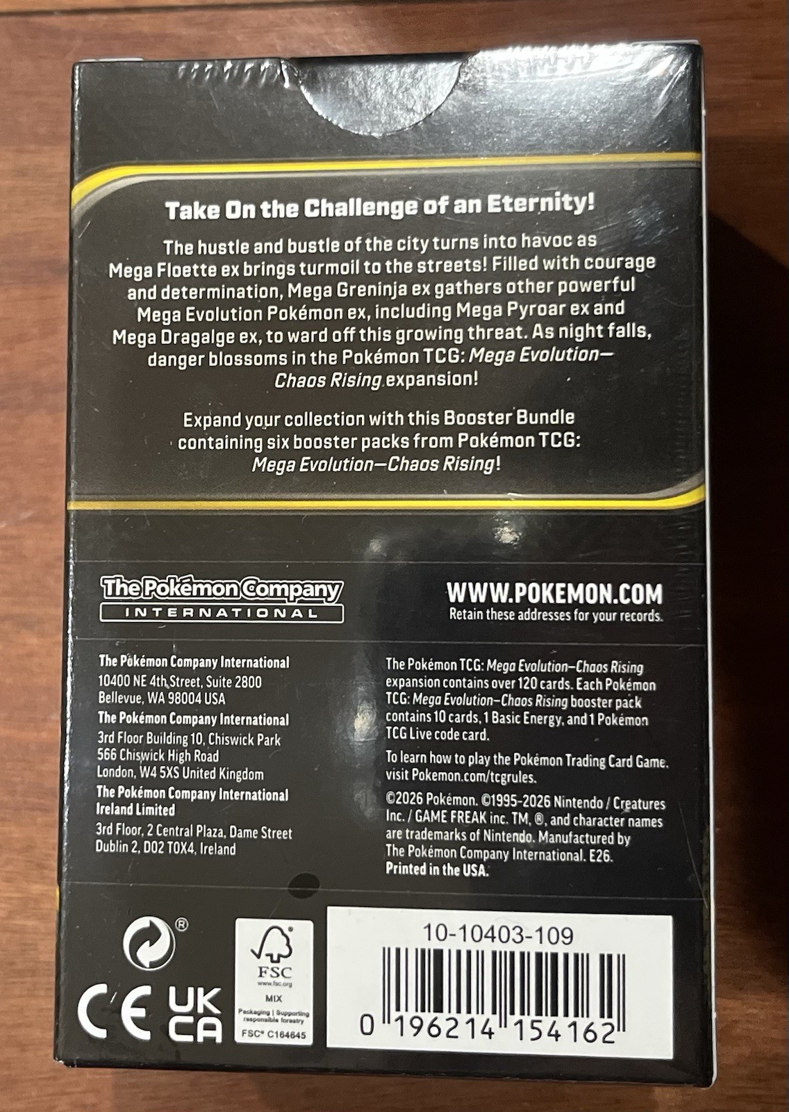 Pokémon TCG Mega Evolution ME04 – Chaos Rising Booster Box New Factory Sealed