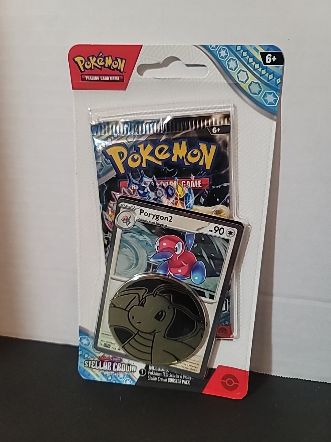 Pokemon Cards – S&V: Stellar Crown – PORYGON2 BLISTER PACK (1 Booster, 1 Coin+)