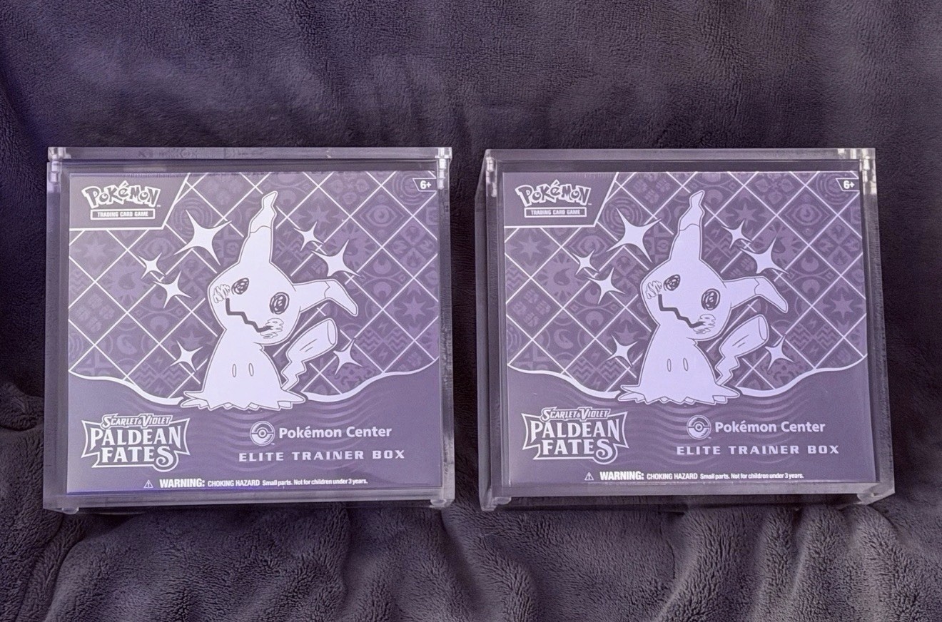 Pokémon Center TCG Scarlet & Violet Paldean Fates ETB – English + Acrylic Case