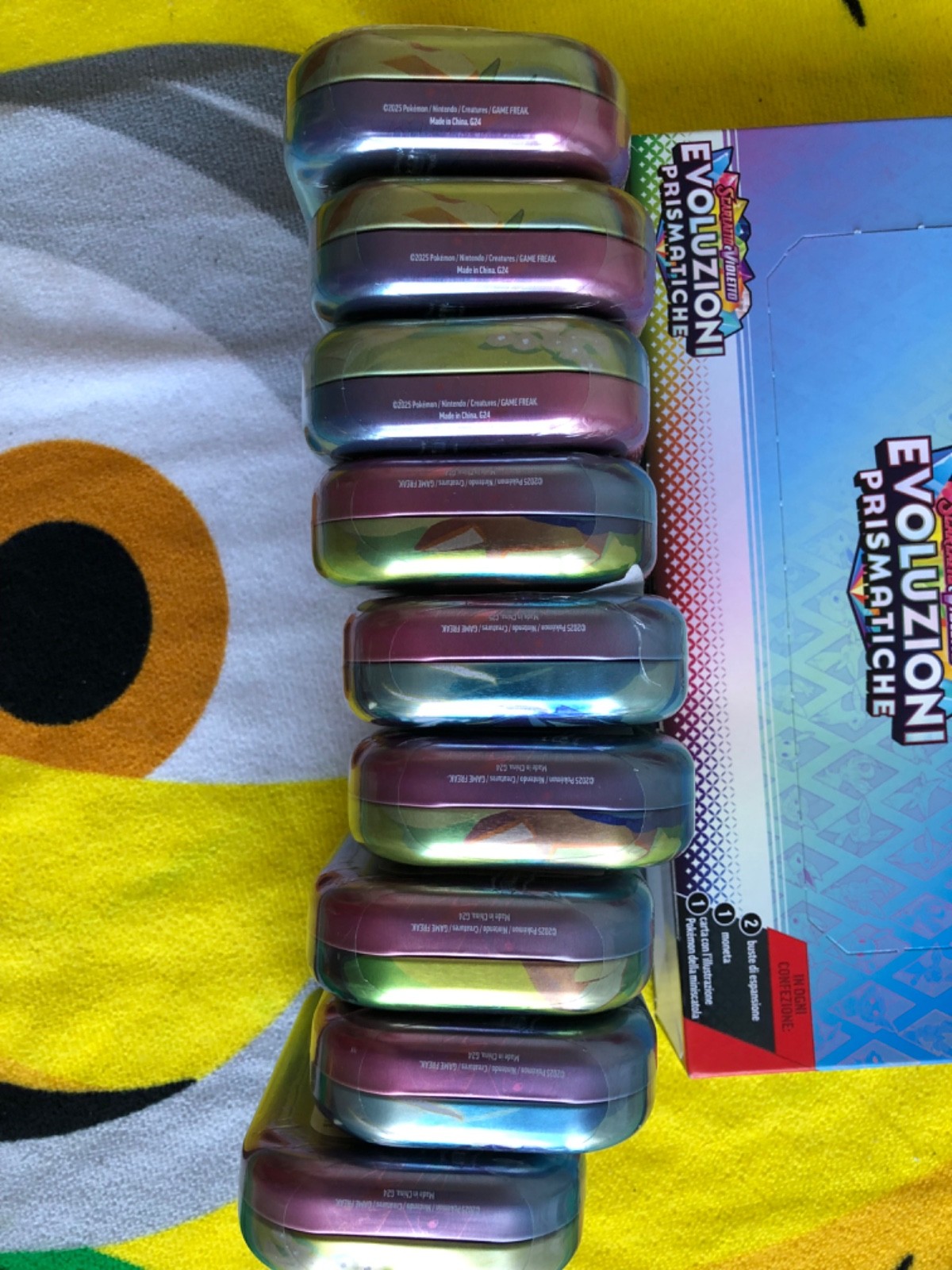 9 Pack Pokemon Scarlet Purple Mini Tin Prismatic Evolutions Bo Cards