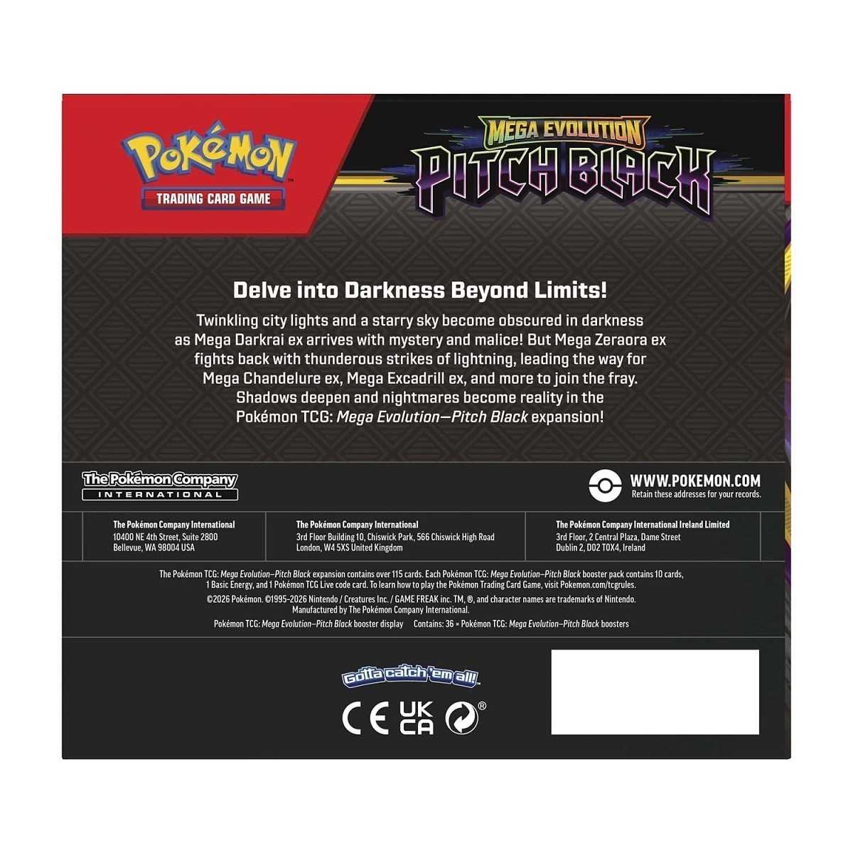Pokemon TCG: Mega Evolution Pitch Black Booster Display Box (36 Packs)