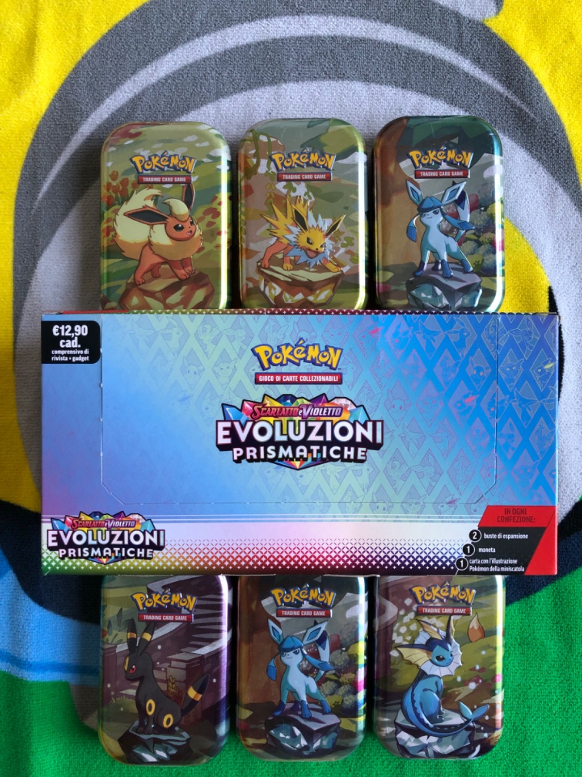 9 Pack Pokemon Scarlet Purple Mini Tin Prismatic Evolutions Bo Cards
