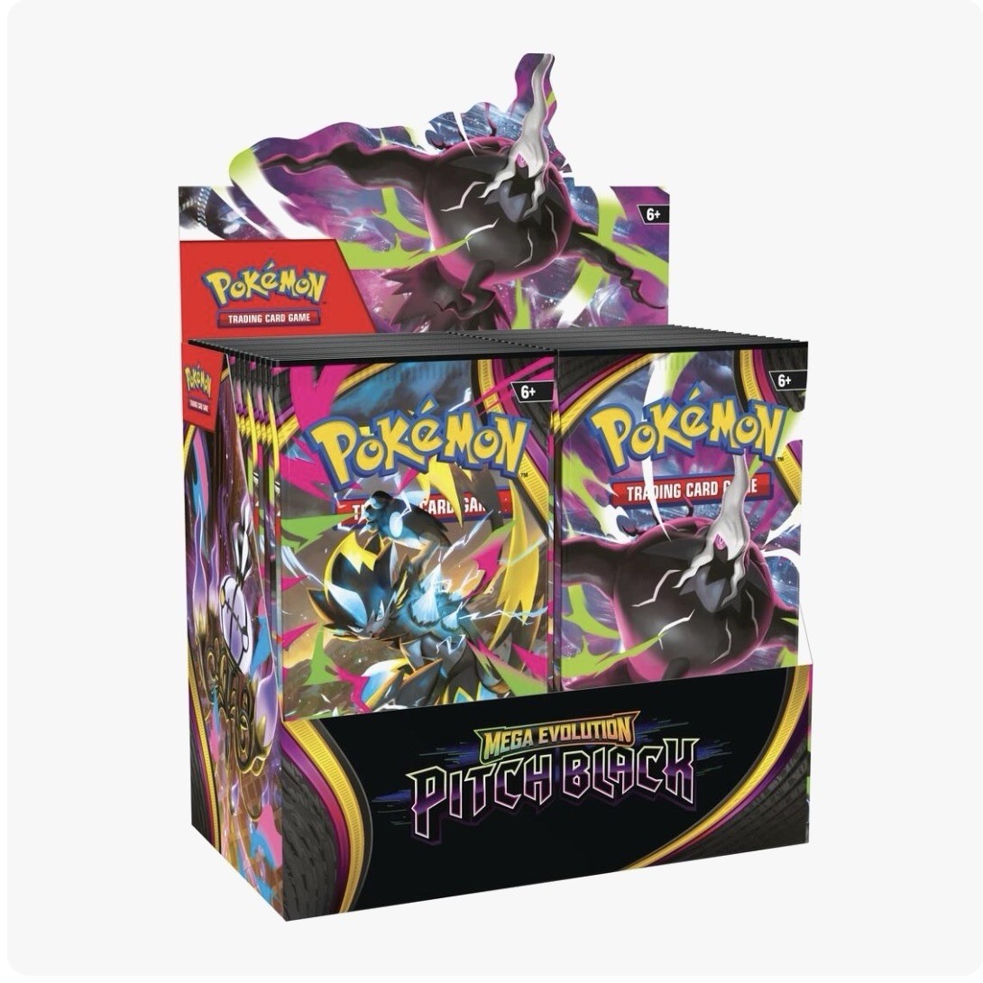 Pokémon TCG Mega Evolution Pitch Black Booster Display Box 36 Packs In Hand