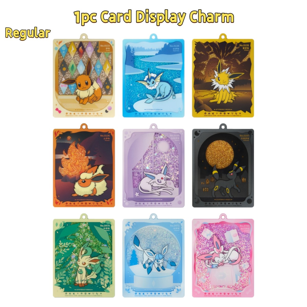 Pokémon Chinese Eeveelutions Glitter Shaker Card Display Charm Box IN STOCK 2026