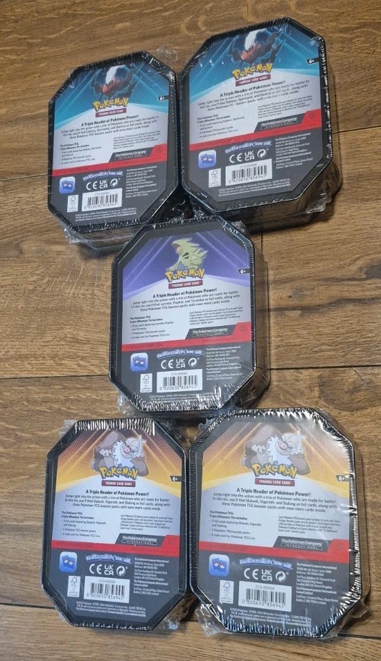 Pokémon Triple Whammy Tin x 5. Lot Total Of 10 Destined Rivals 6 Journey Togethr
