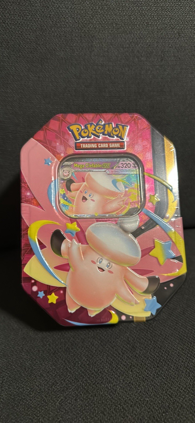 Pokemon TCG Mega Moonlit Tin Mega Clefable EX Promo Tin – Sealed (Nuevo)