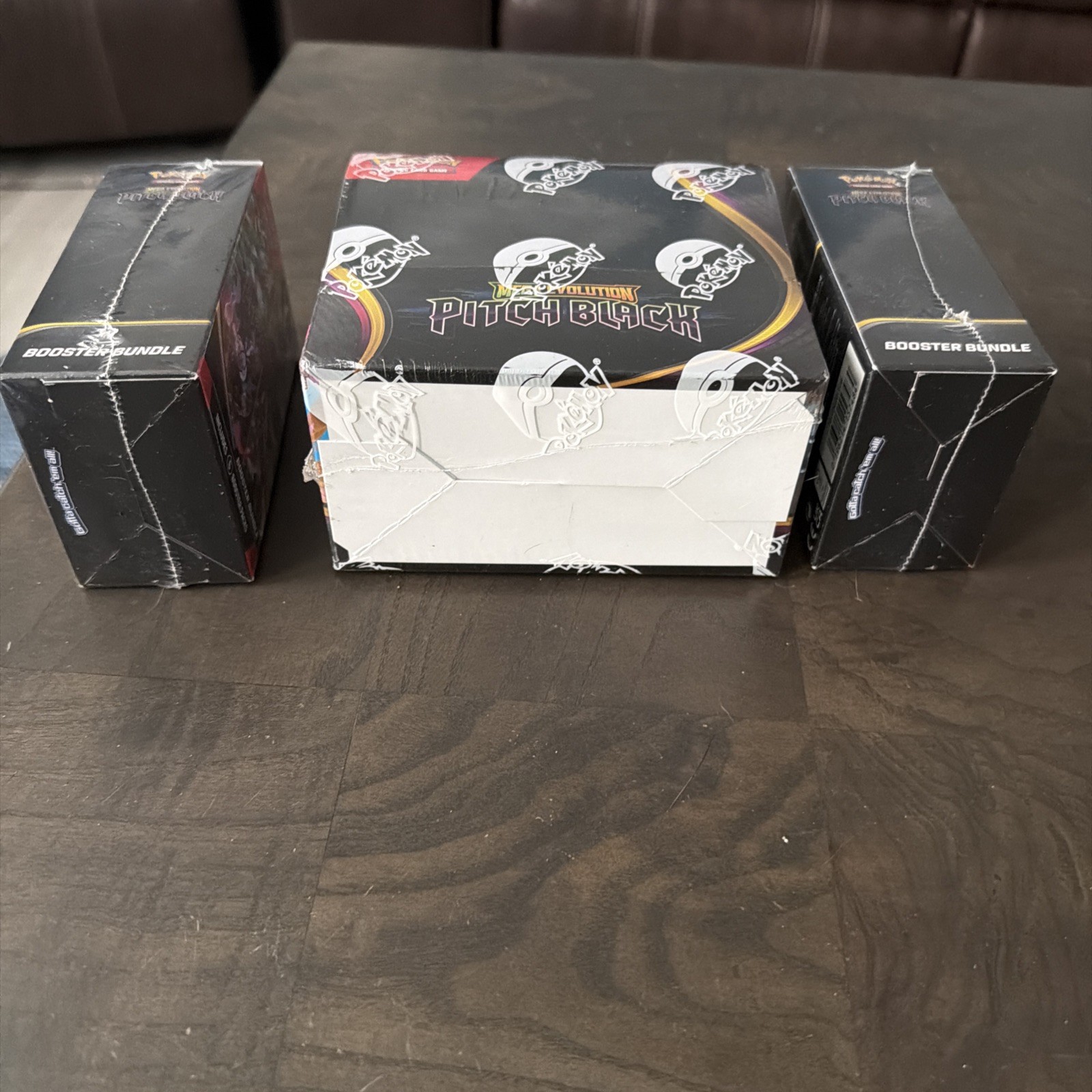 Lot of 3 Pokemon TCG Mega Evolution Pitch Black: 1 Display Box + 2 Bundles
