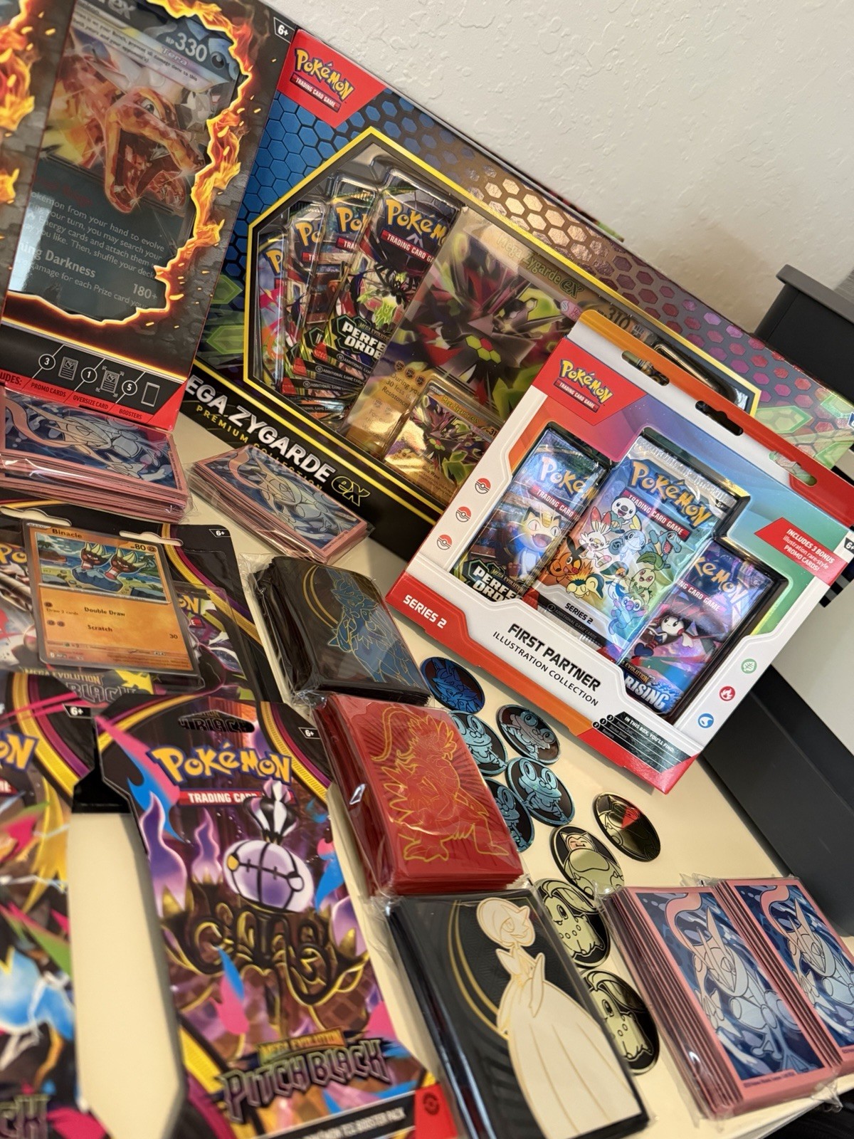 Pokemon 3 Charizard EX SC 2 Mega Zygarde PC First Partner IR Pitch Black BUNDLE