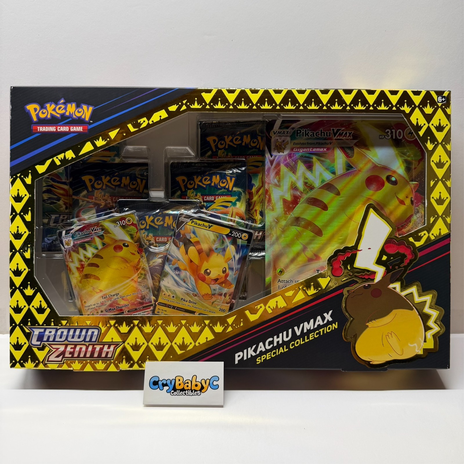 Pokemon Pikachu VMAX Special Collection Crown Zenith 5 Packs 2 Promos 1 Jumbo