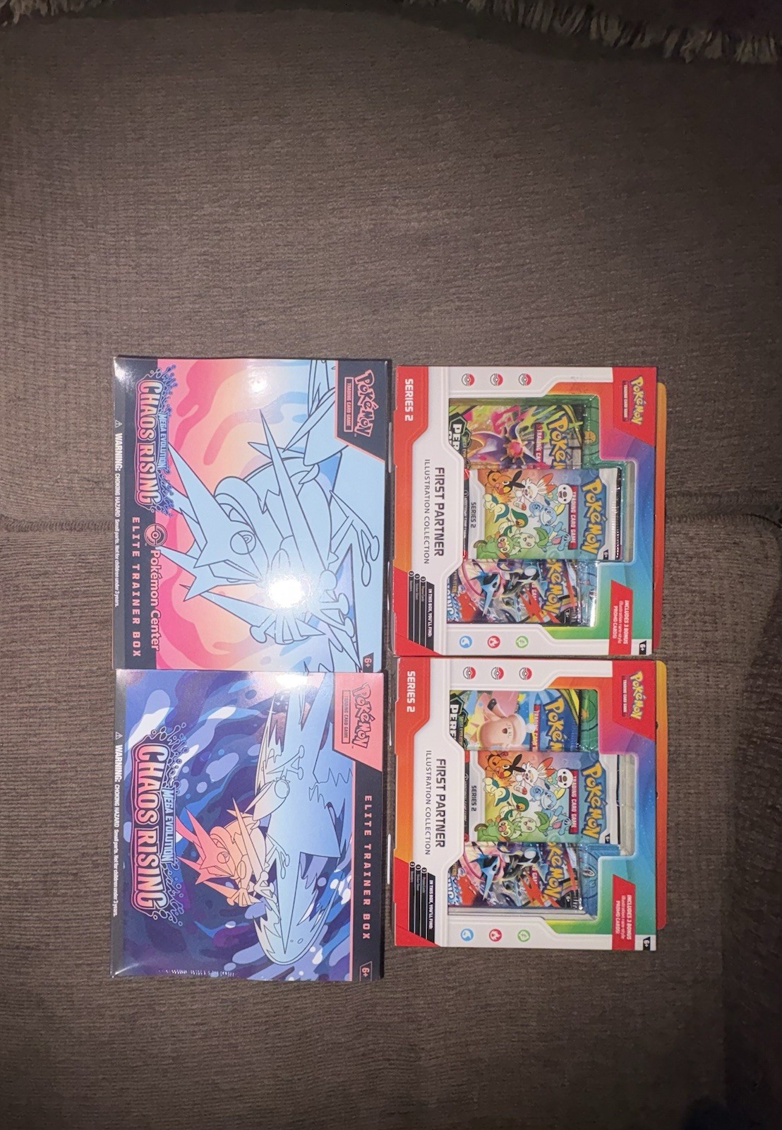 Chaos Rising Normal Etb And Pokemon Center Etb, First Partner Series 2