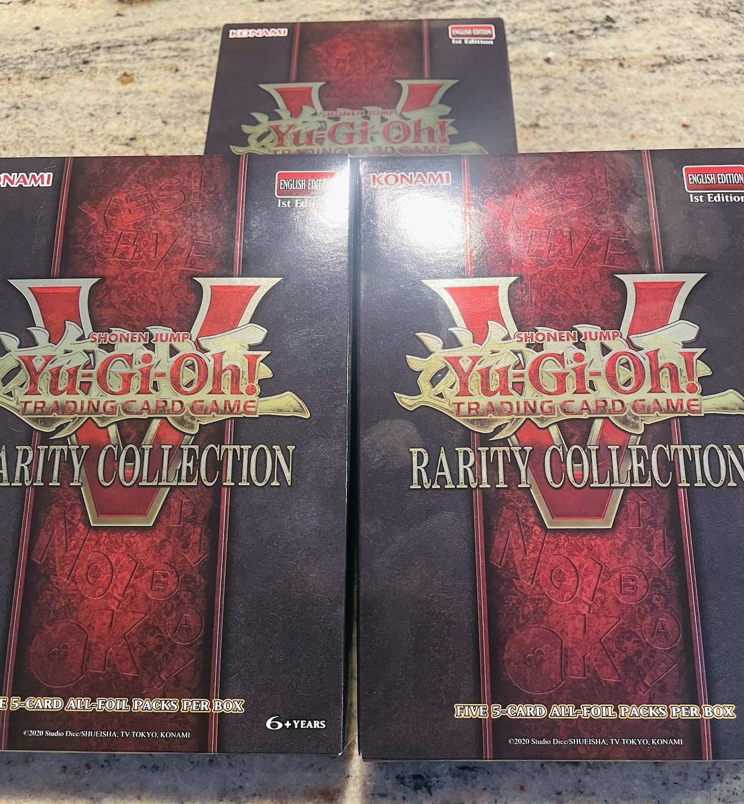 X3 Boxes Yu-Gi-Oh! Rarity Collection 5 V Box 1st Edition 5 Packs In Each Konami
