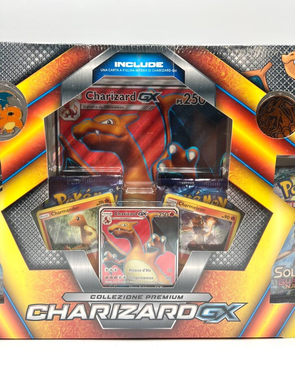 Pokemon Charizard GX Premium Collection 2017 6 Bags 1 Pin 3 Promo Italian