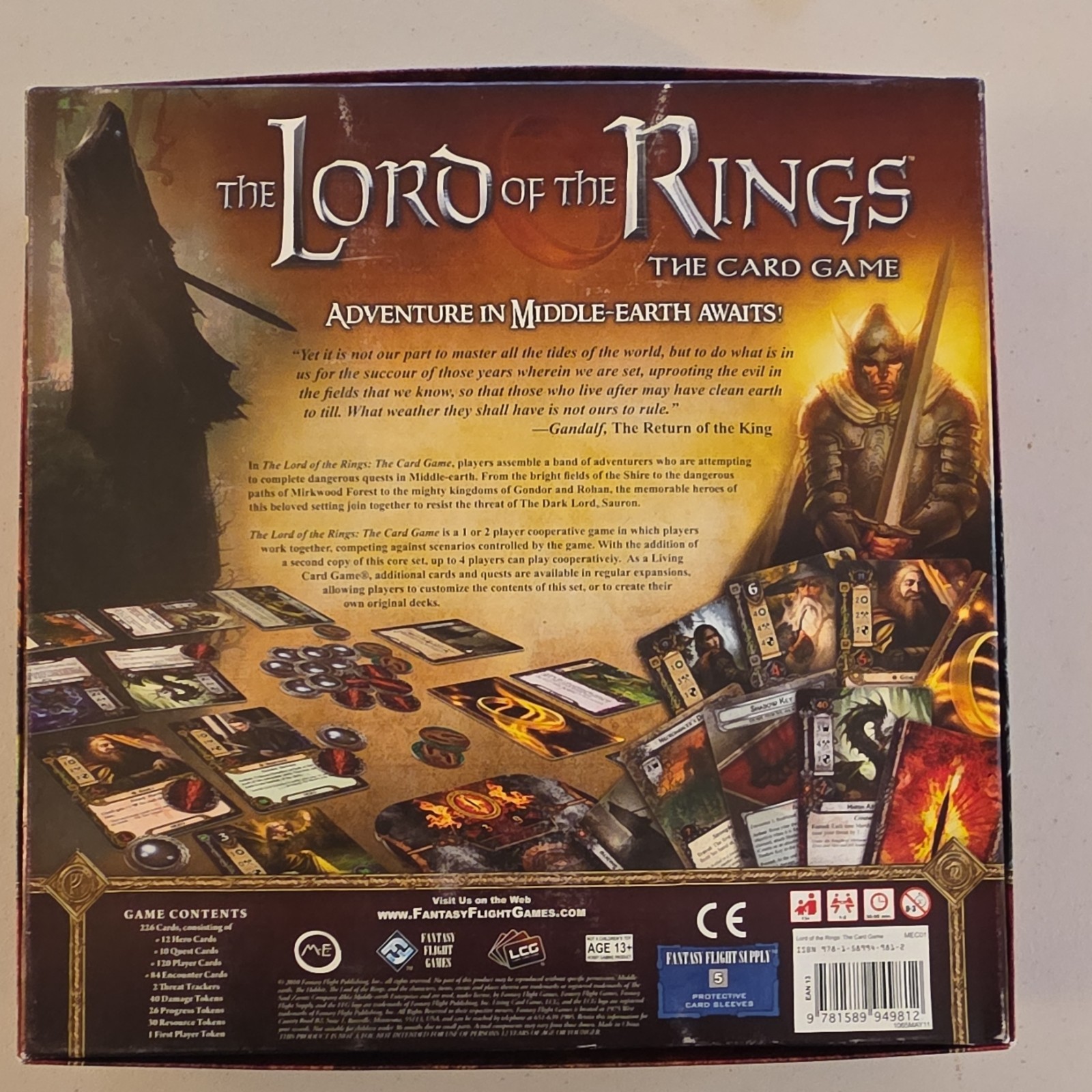 Fantasy Flight Games Lord of the Rings Card Game Box 226 Cards LCG MEC01