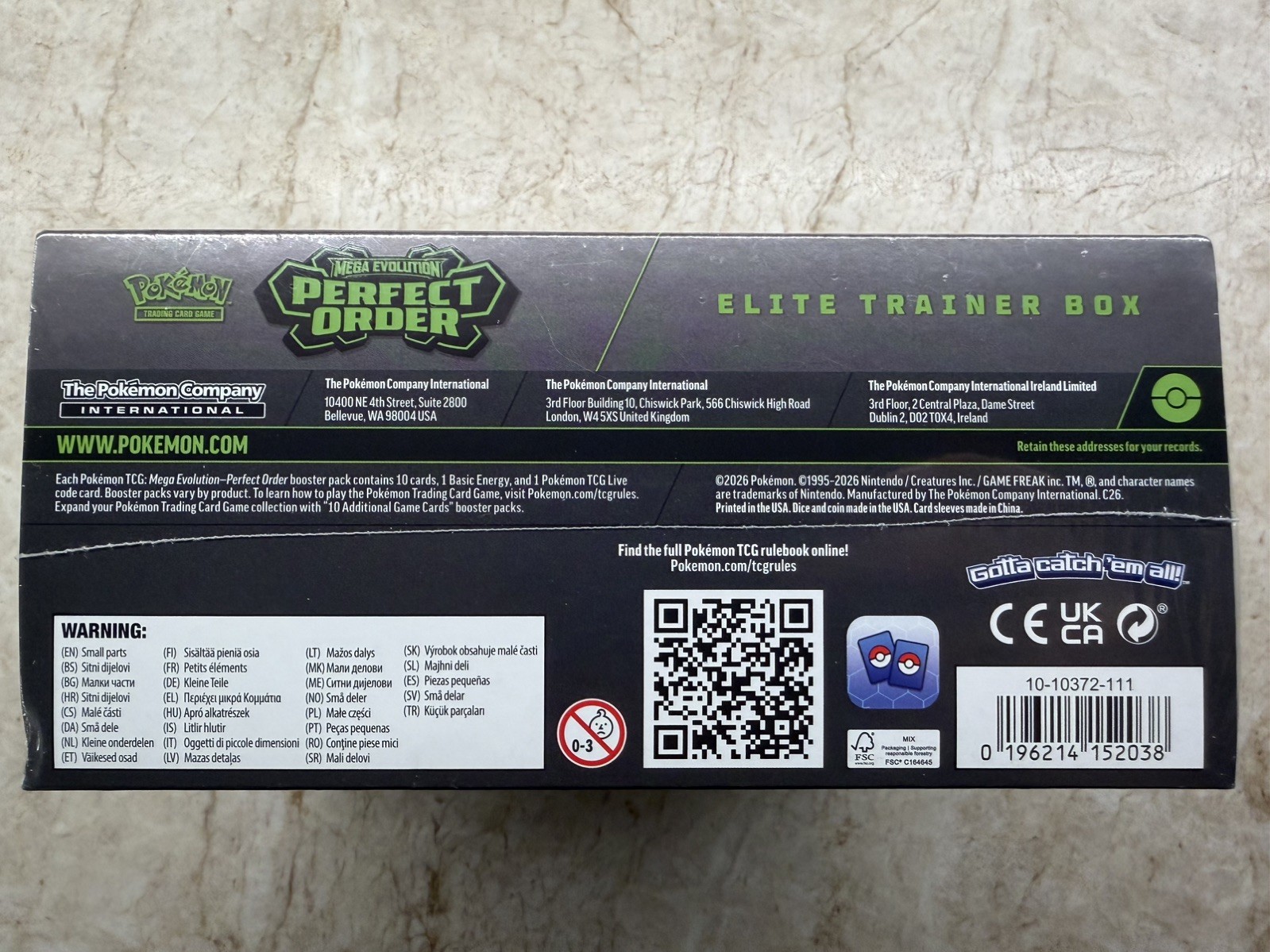 Pokemon TCG ME03 Perfect Order POR Elite Trainer Box ETB English Sealed Tyrunt