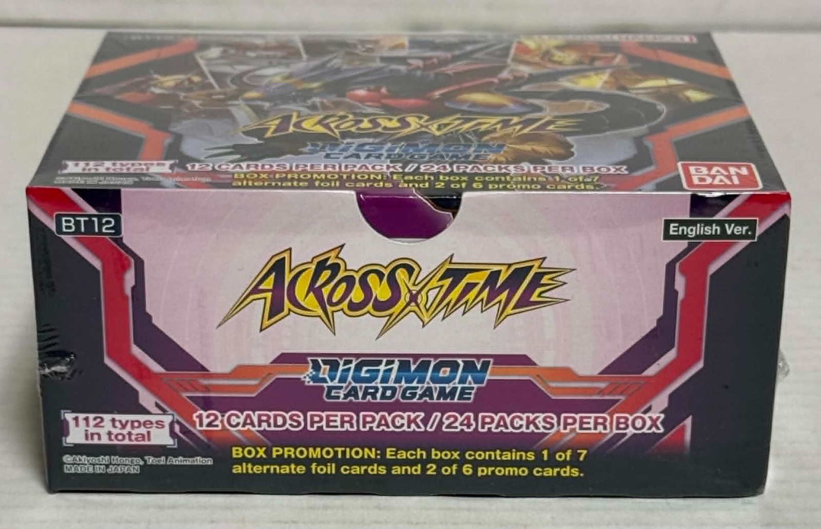 Digimon Card Game Across Time BT-12 Booster Box 24 Packs Per Box Factory Sealed