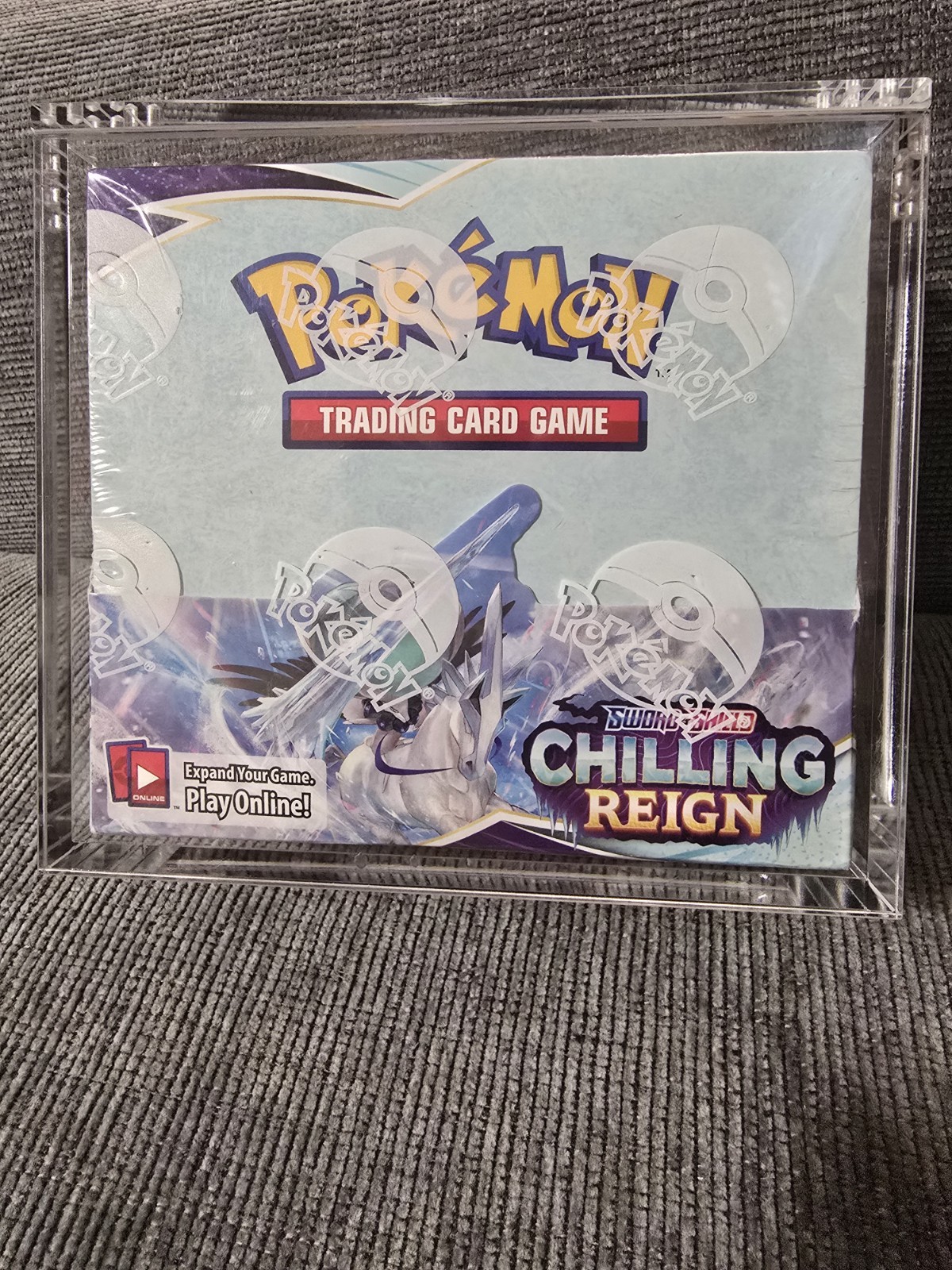 Sealed Pokémon TCG Sword & Shield: Chilling Reign Booster Box W/ Acrylic Case