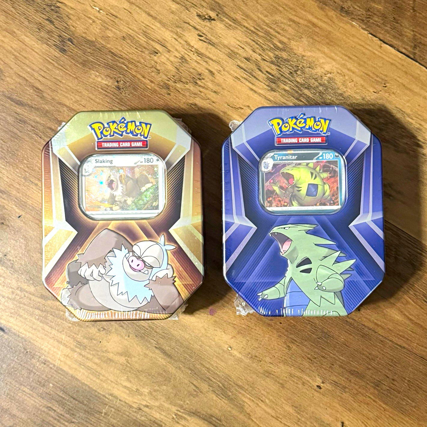 Pokémon TCG Slaking & Tyranitar Sealed Tin Lot Scarlet & Violet Set Box