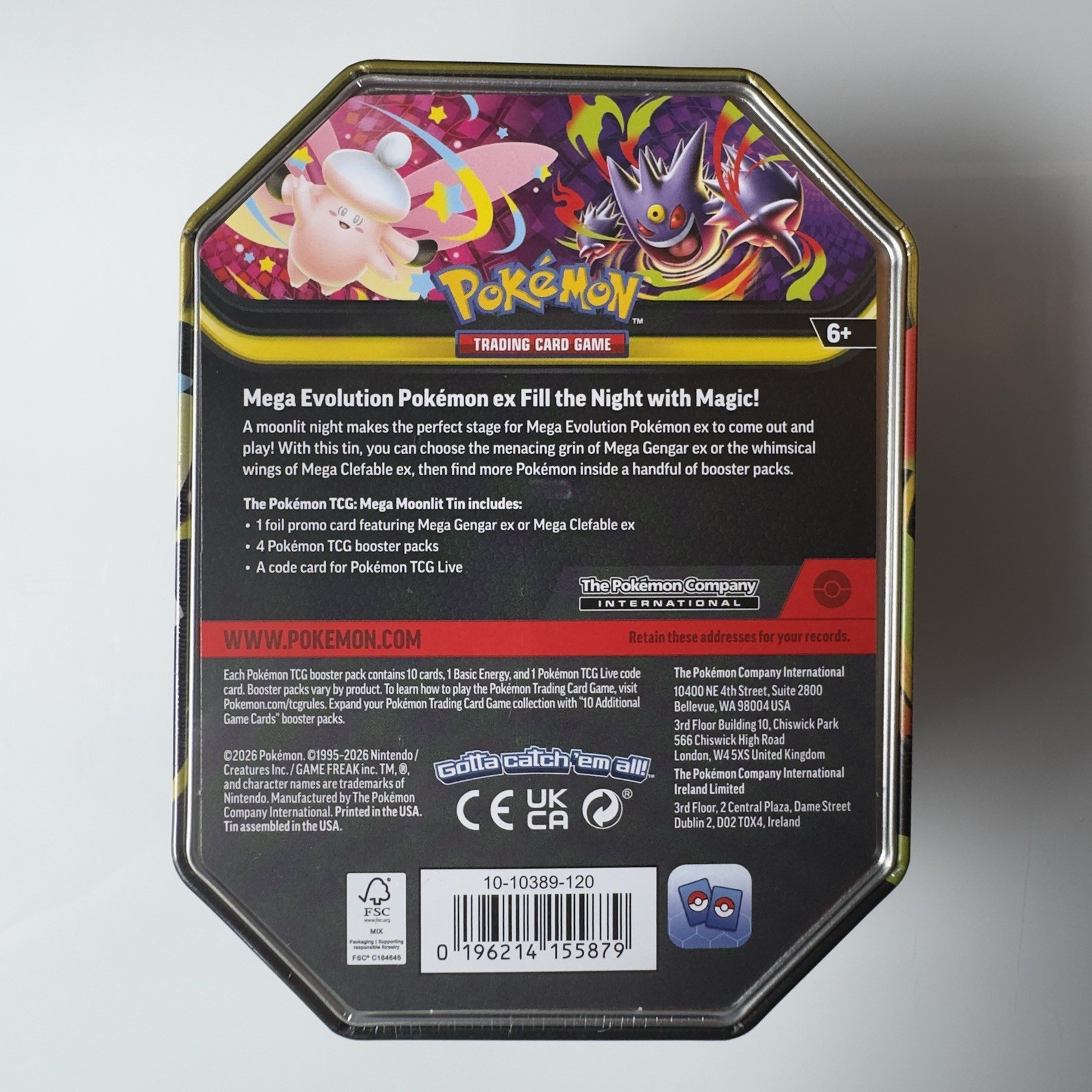Pokemon TCG – Moonlit Mega Gengar Tin – New, Factory Sealed!