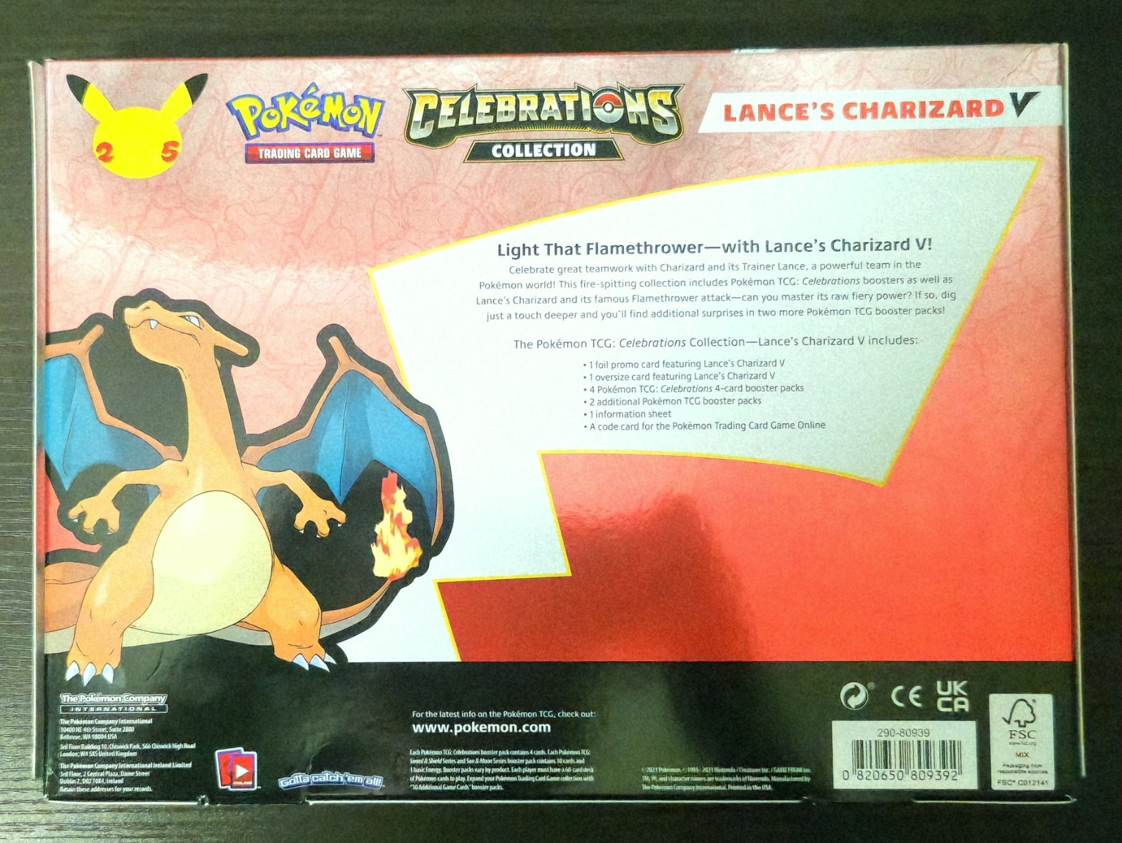 Lance’s Charizard V Box Promo wth Oversized & Standard BSP Cards Pokemon ENGLISH