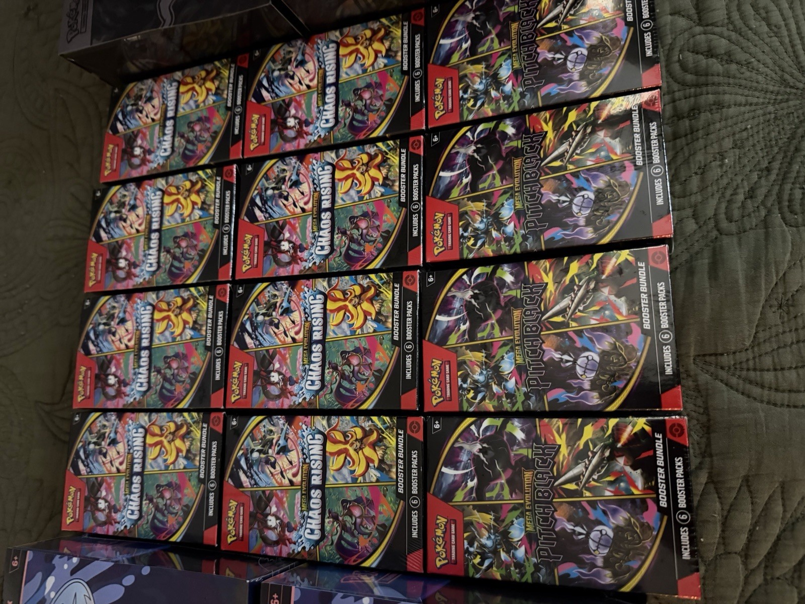 Pokemon Chaos Rising Pitch Black Booster Bundle Lot Of 12 + 4 ETB Brand New