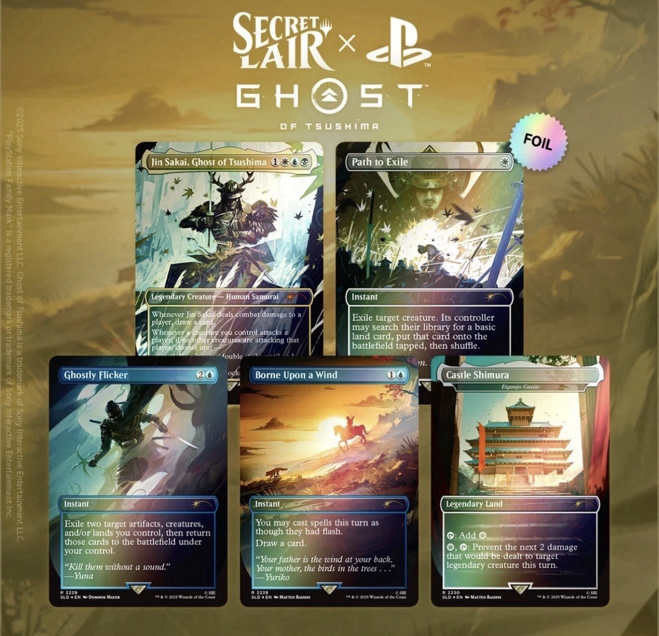 MTG Secret Lair x Ghost of Tsushima Rainbow Foil Edition Sealed Box 2025 SLD⁠