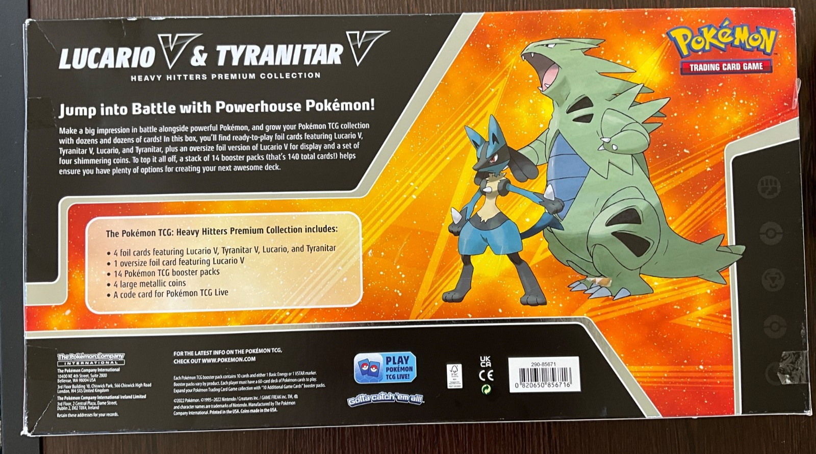 Pokemon TCG Lucario V & Tyranitar V Collector’s Box – 14 Packs