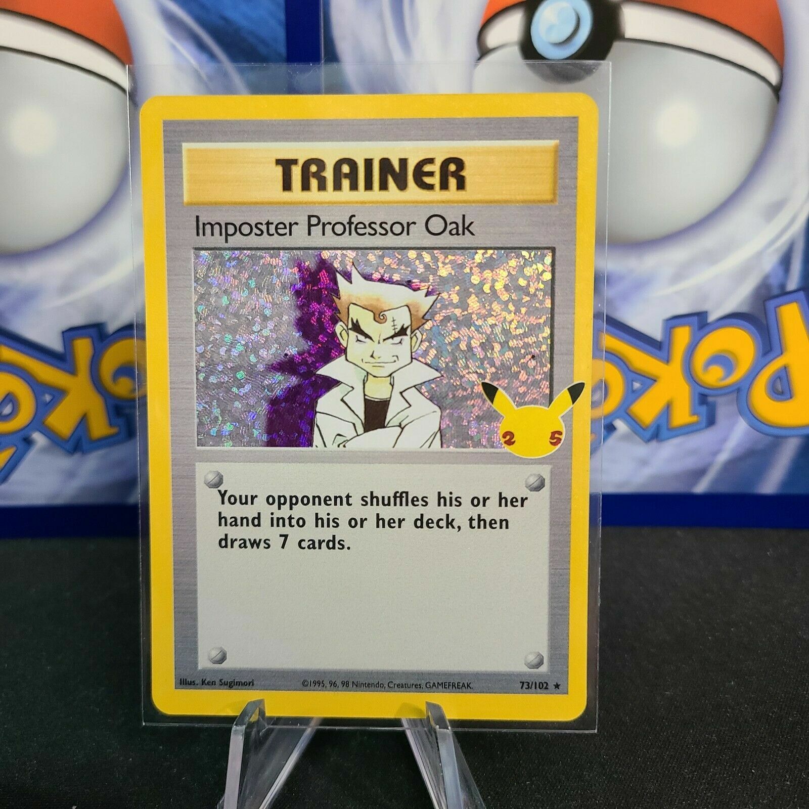 Pokemon Celebrations Imposter Professor Oak RARE – HOLO 73/102 NM/MINT