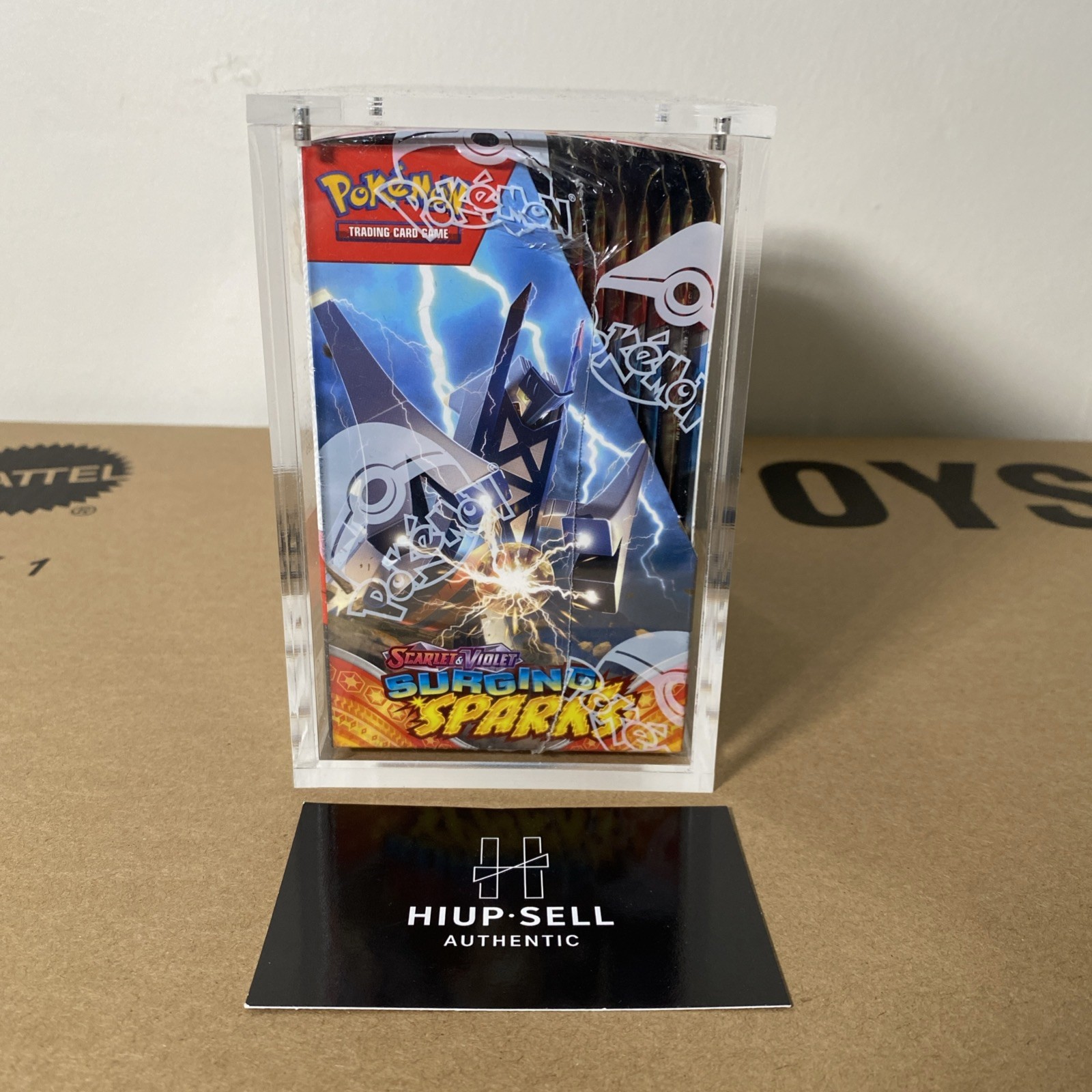 Pokémon Surging Sparks Booster Box 36 Packs – NEW & SEALED with acrylic case