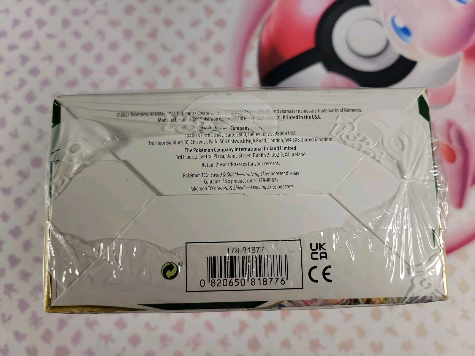 Pokemon Evolving Skies Booster Box Broken seal on bottom