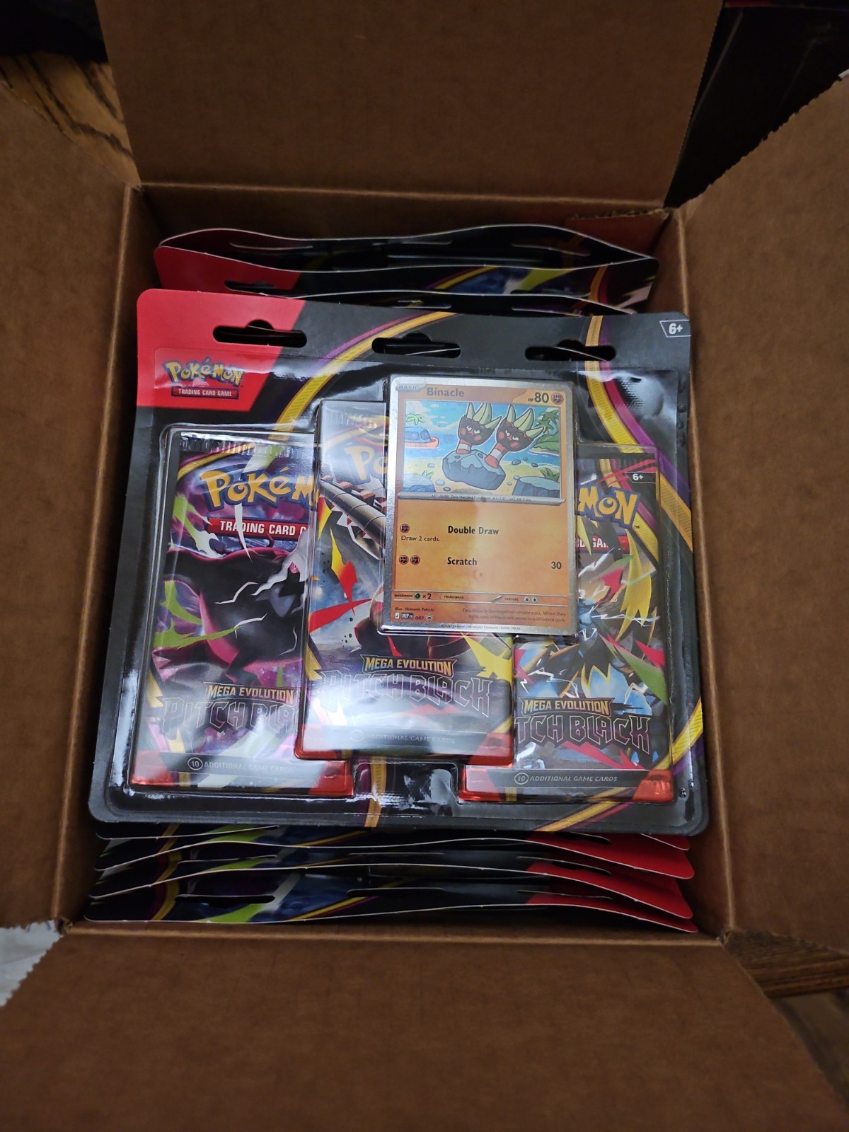 🔥1x TCG Pokemon Pitch Black 3 Pack Blister Factory Sealed Binacle Promo🔥 Read