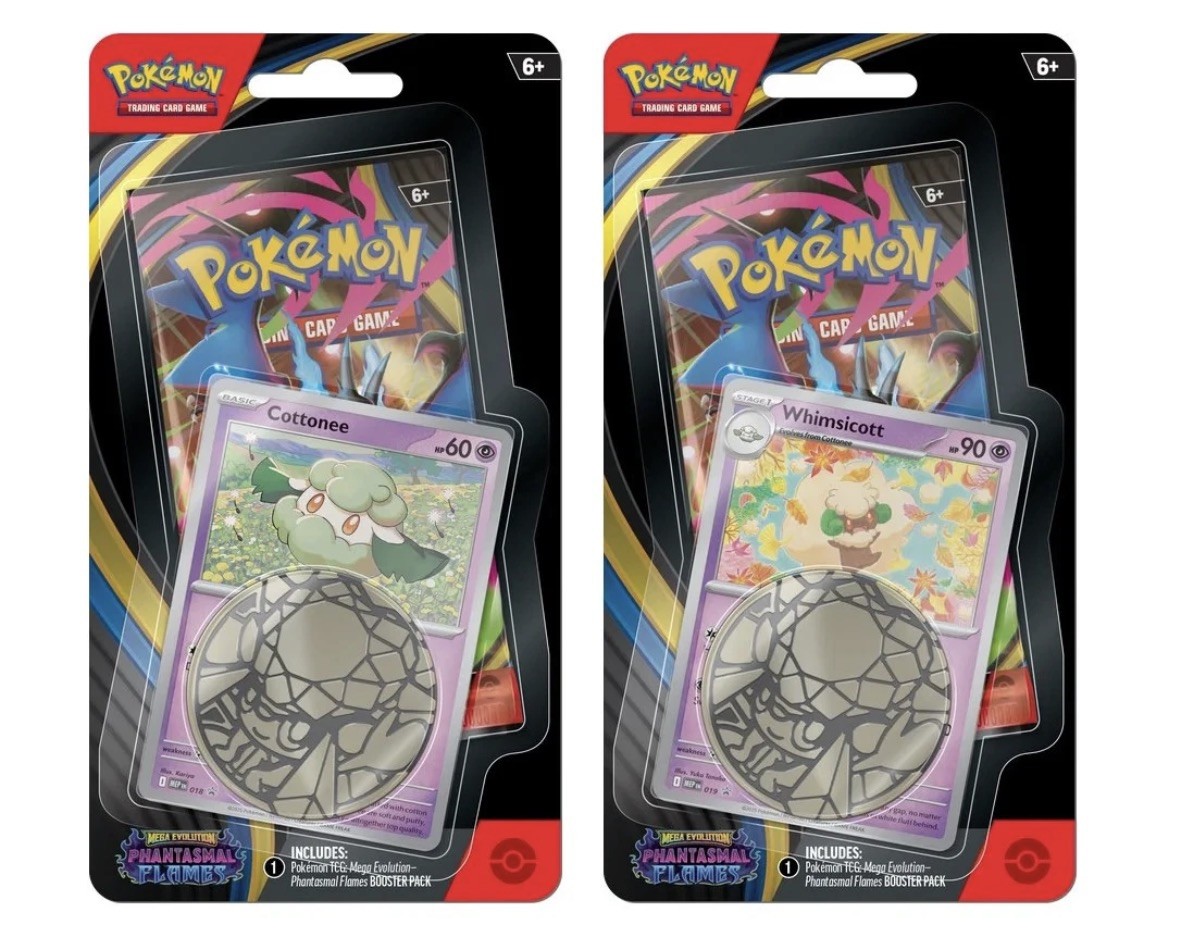 Pokemon Phantasmal Flames ME02 Set 2 Cottonee/Whimsicott Checklane Blister