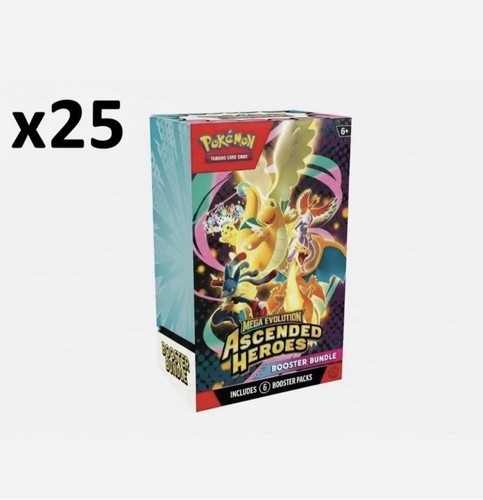 Pokemon Mega Evolution ASCENDED HEROES BOOSTER BUNDLE CASE 25 box FACTORY SEALED