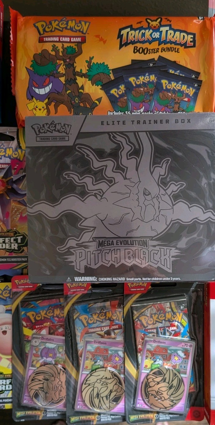 POKEMON TCG LOT Pitch Black 1 ETB,2) 3 Pack Blisters, 13 Evalution, 1 Trick ETC!