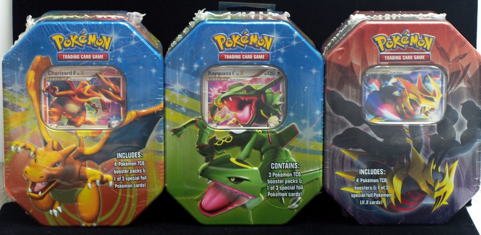 Charizard Lv. X Rayquaza Lv. X & Giratina Lv. X Tins Sealed Pokemon Cards *ZA