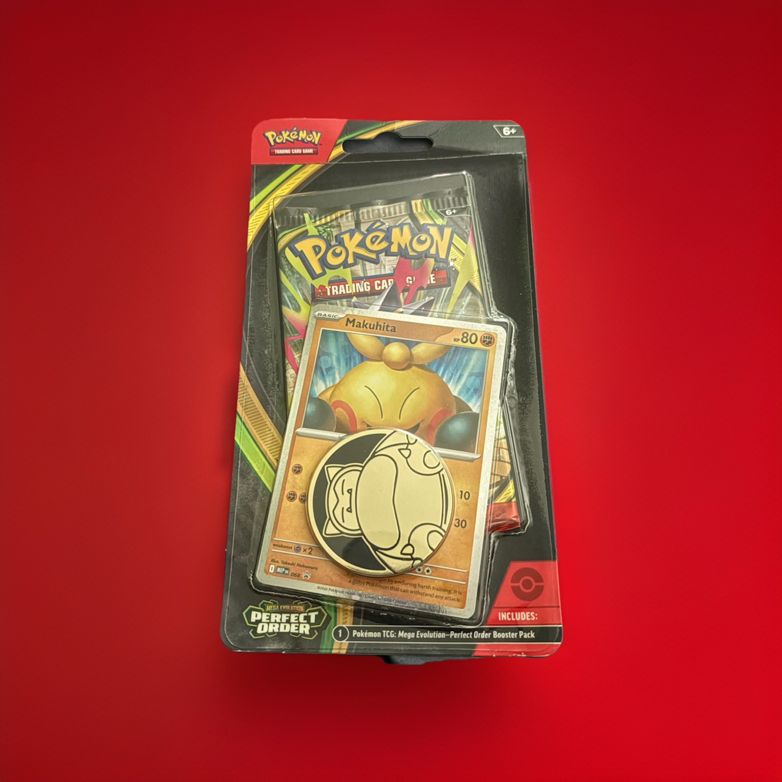 Pokemon TCG Perfect Order Booster Pack With Makuhita Promo Card & A Pokemon Coin