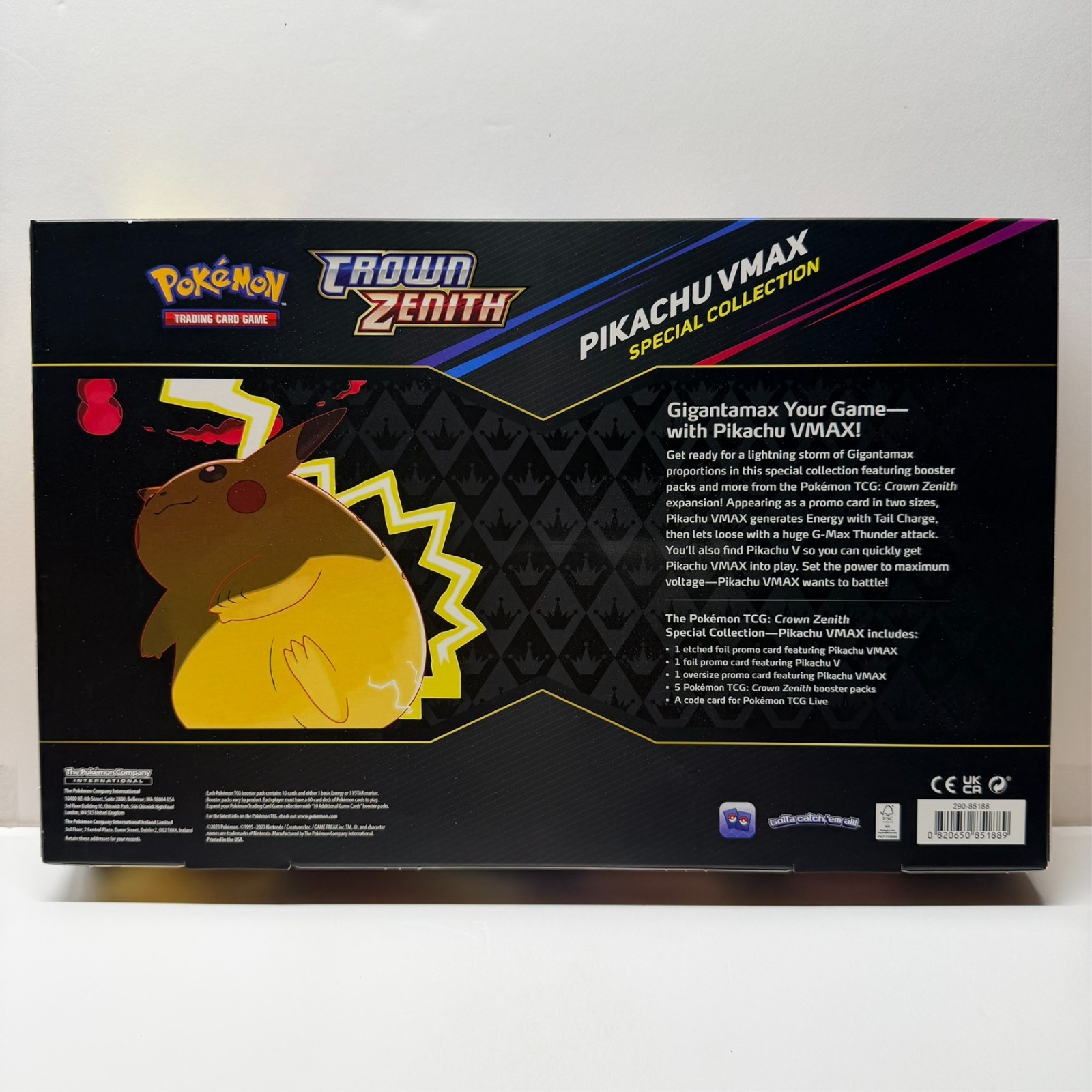 Pokemon Pikachu VMAX Special Collection Crown Zenith 5 Packs 2 Promos 1 Jumbo