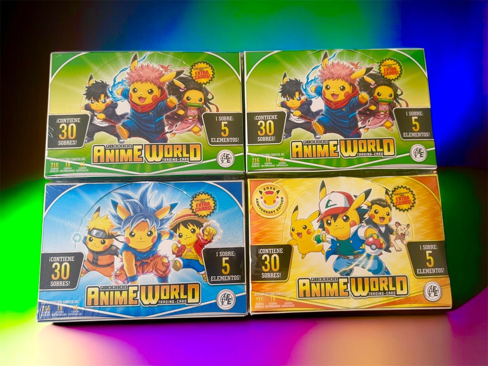 4 BOXES – POKEMON PIKACHU COSPLAY Anime World Cards 120 Sealed Pack