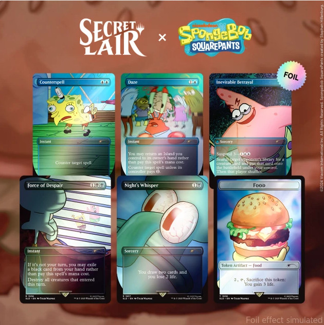 MTG Secret Lair x SpongeBob SquarePants Internet Sensation Magic Memes SLD FOIL