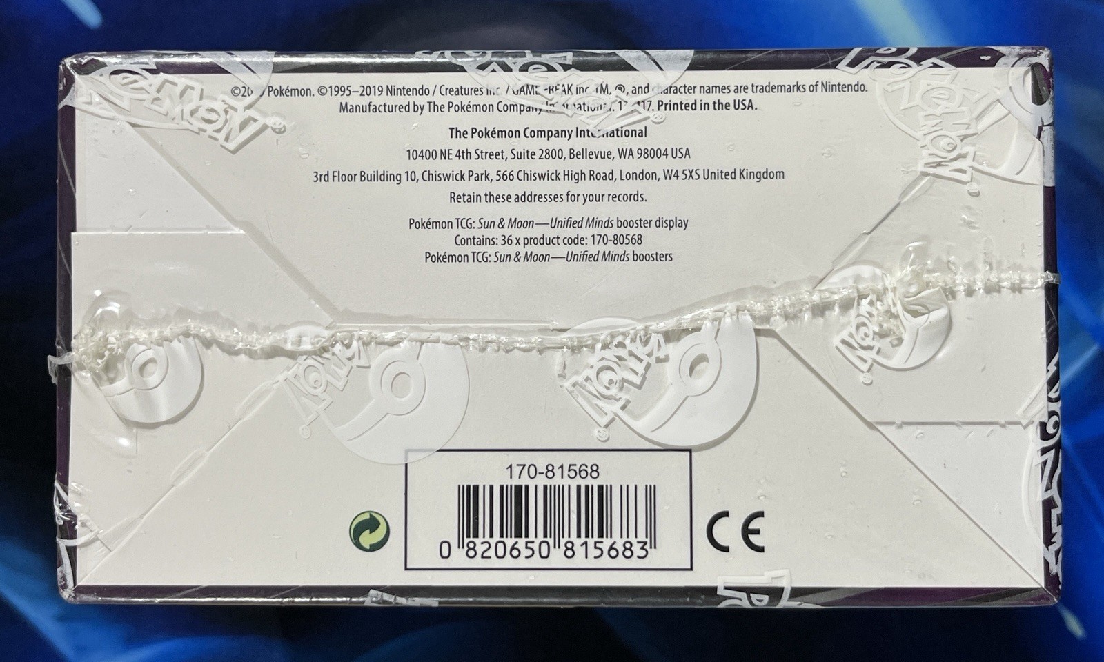 Pokemon 2019 Sun & Moon Unified Minds Booster Box TCG Sealed W New Acrylic Box