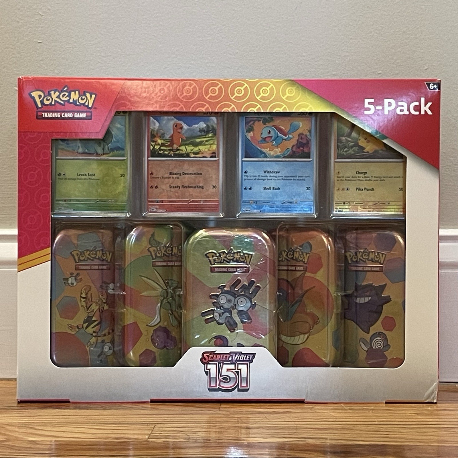 Pokemon Scarlet & Violet 151 5-Pack Mini Tin Collection Box Costco Version 2