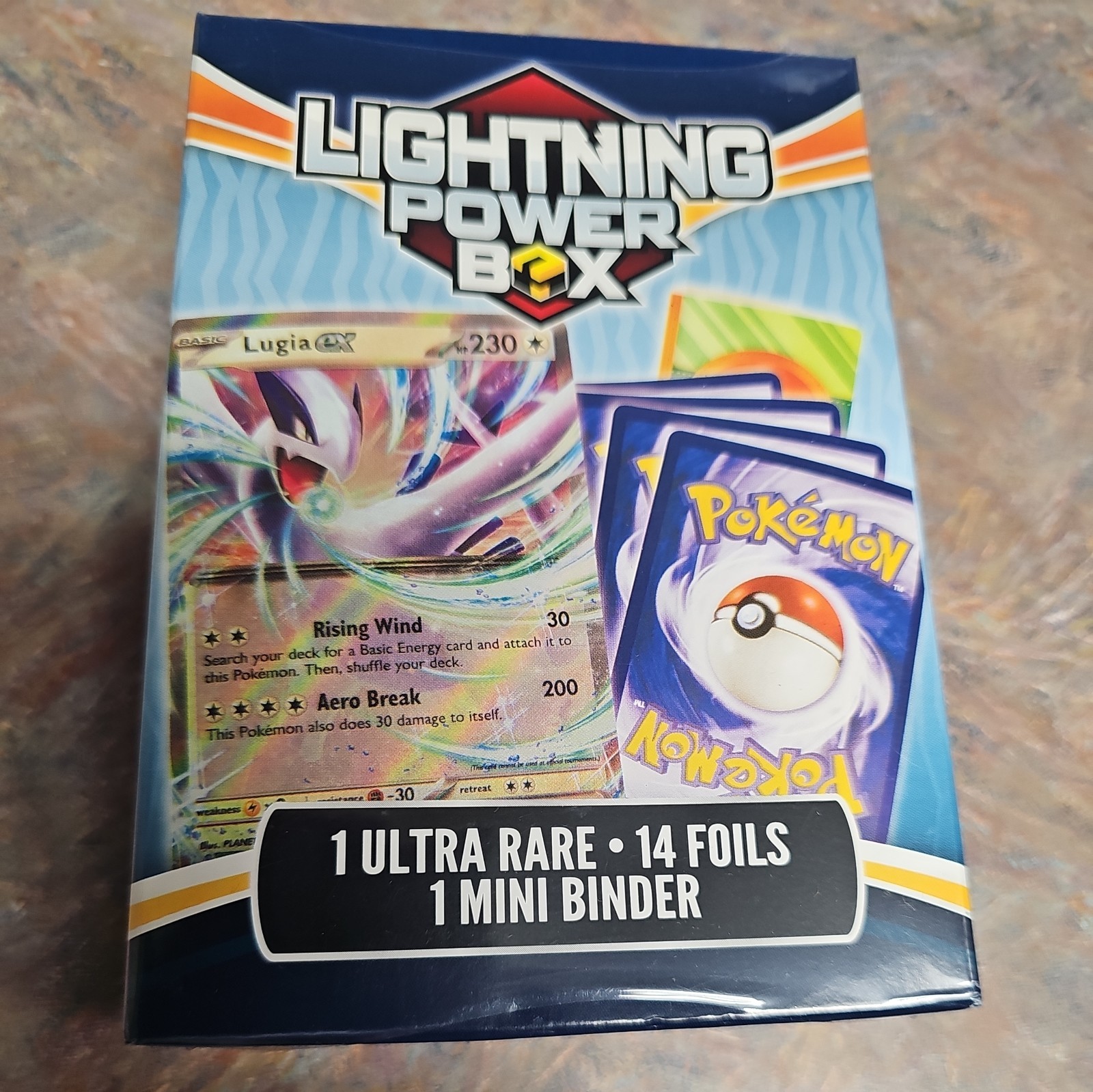 New Sealed Pokemon Lightning Power Box 1 Ultra Rare 14 Foils 1 Mini Binder