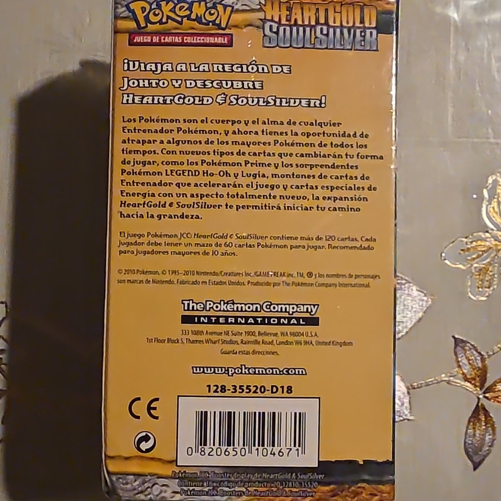 Pokémon TCG HeartGold & SoulSilver Box 1 Box Spanish Pokemon Sealed 18packs