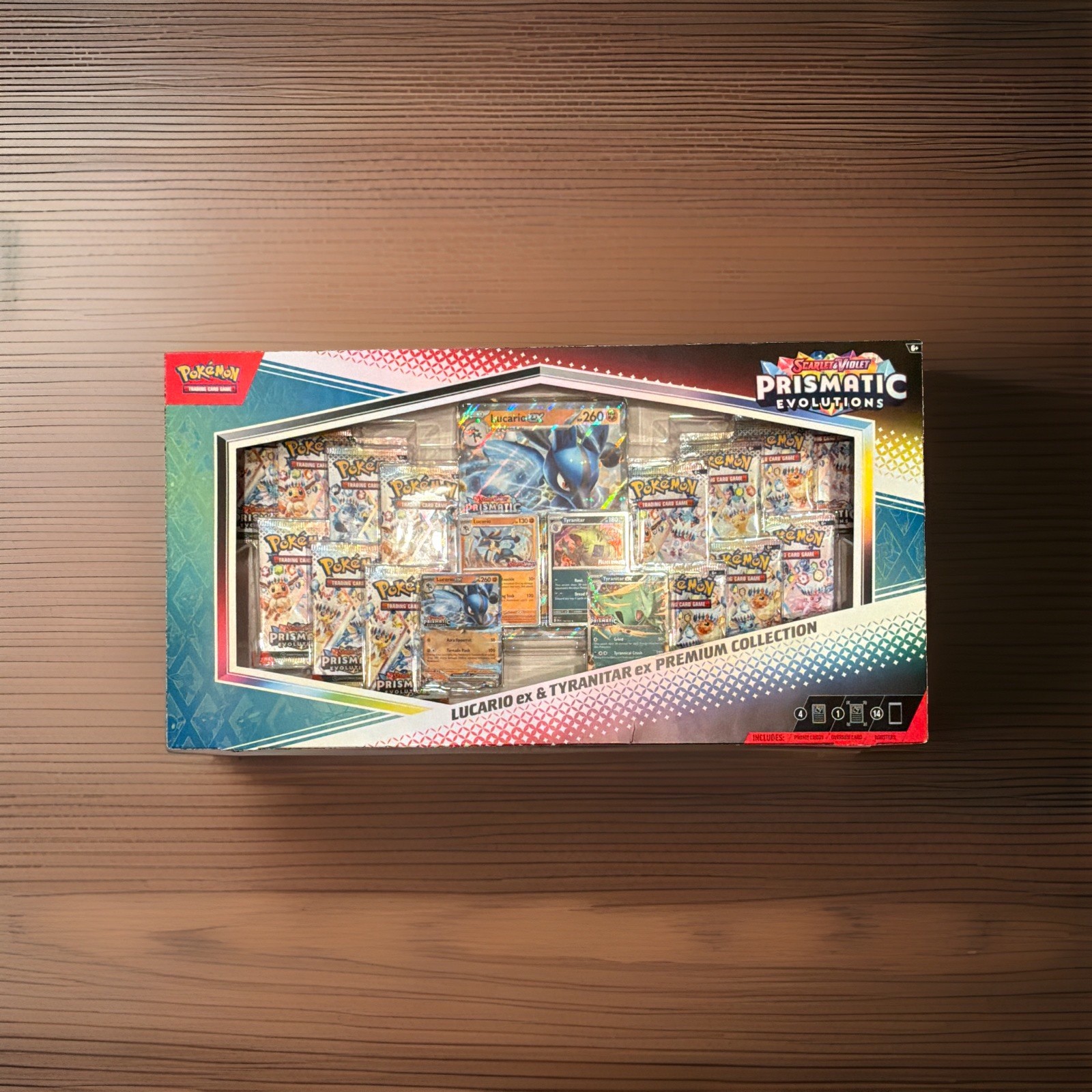 Pokemon Lucario Ex Tyranitar Ex Premium Collection Prismatic Evolution wear box